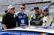 (L-R) Rick Hendrick, Alex Bowman, Jimmie Johnson, and Chase Elliott, before 2018 Daytona 500. Source: Getty