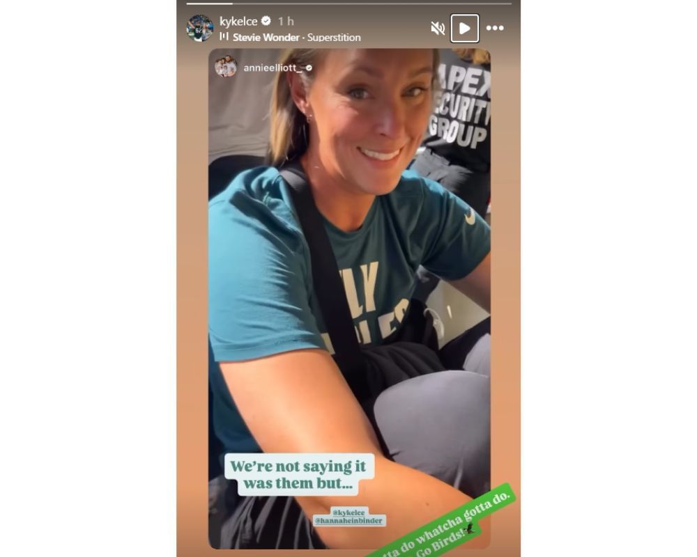 Jason Kelce&#039;s wife Kylie takes credit for Eagles&#039; stunning 33-26 win over the Rams [IG/@kykelce]