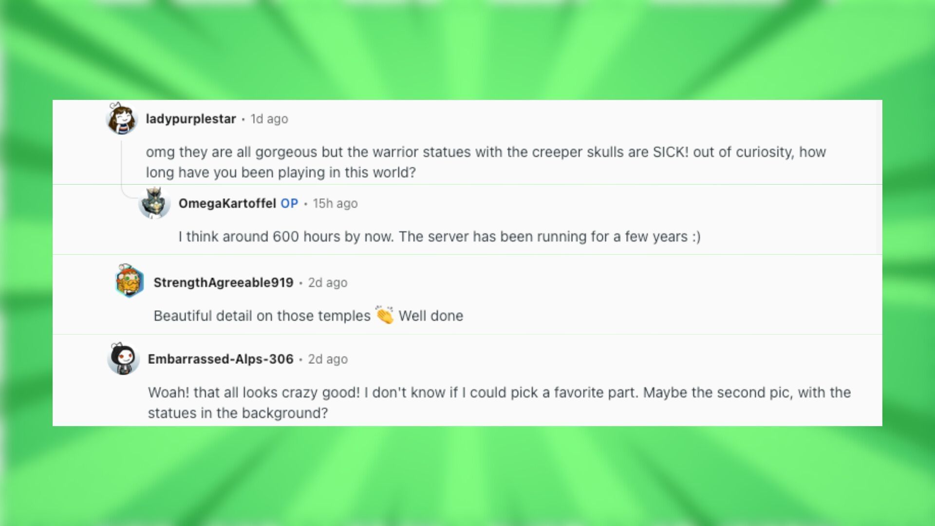 Redditors talk about the Aztec city build in the blocky world (Image via Reddit)