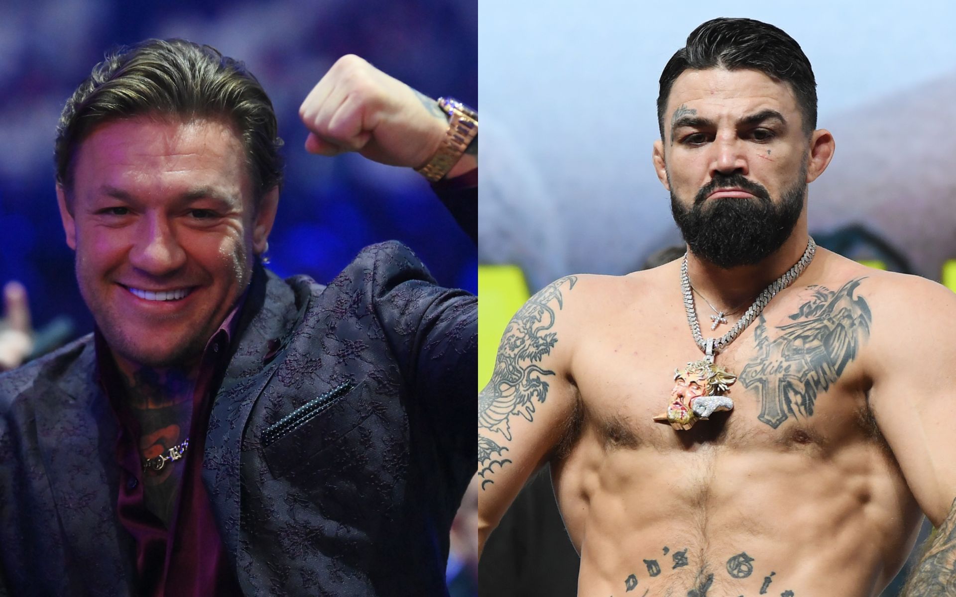 Conor McGregor (left) warns Mike Perry (right) against underperforming. [Images courtesy: Getty Images]