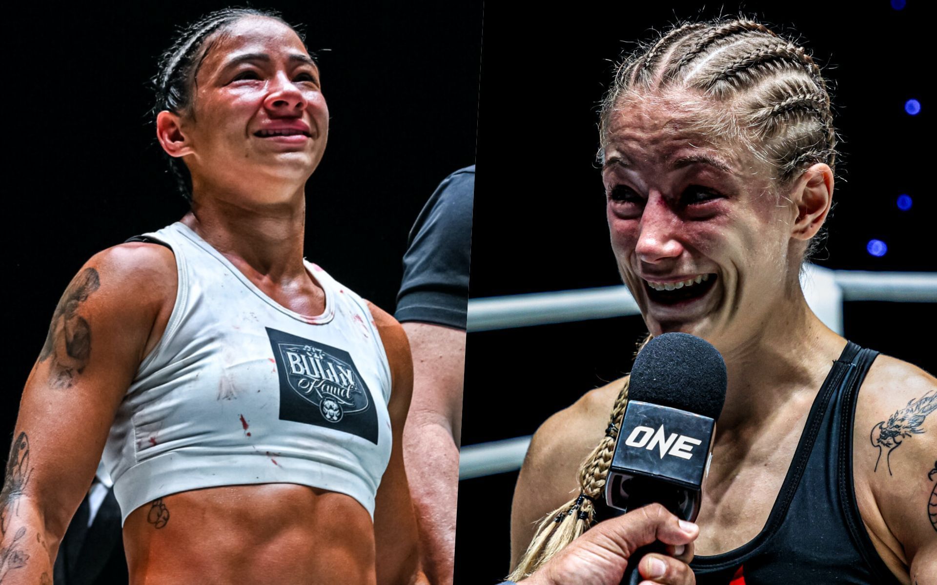 Allycia Hellen Rodrigues (L) and Stella Hemetsberger (R) | Photo by ONE Championship