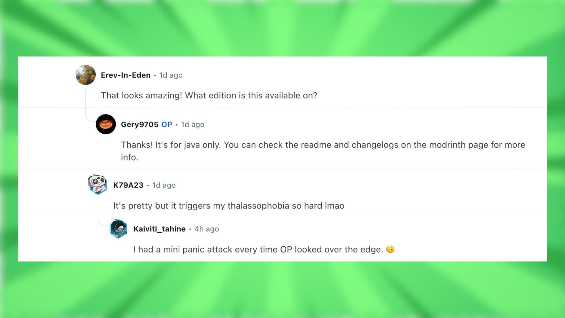Redditors react to the underwater sky texture pack for Minecraft (Image via Reddit)