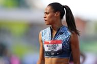 Sydney McLaughlin-Levrone during the 2025 USATF Outdoor Championships at Hayward Field in Eugene, Oregon. (Photo by Getty Images)