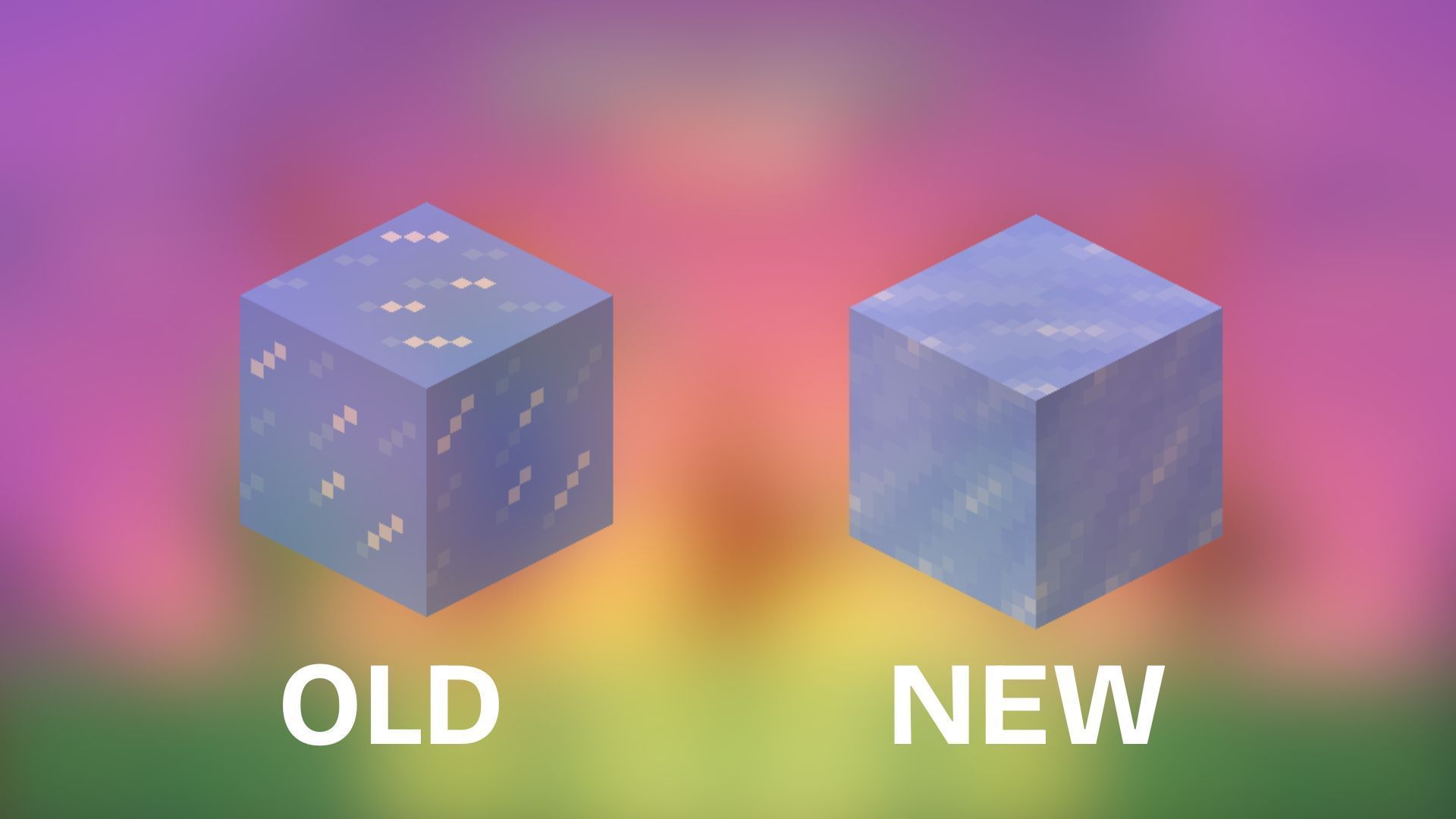 Textures were made smoother for some blocks, such as ice (Image via Mojang Studios)
