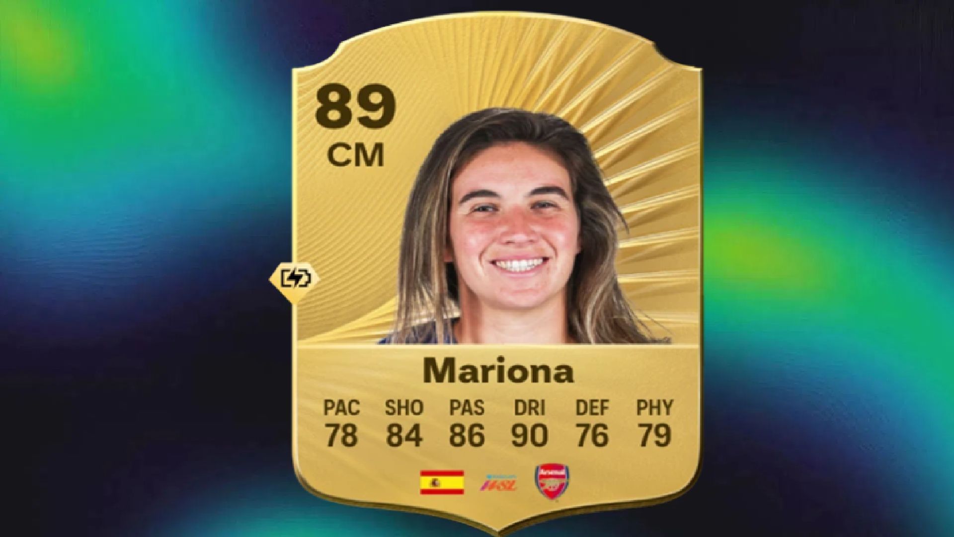 Mariona is the highest-rated female footballer with Relentless+ PlayStyle (Image via EA Sports)