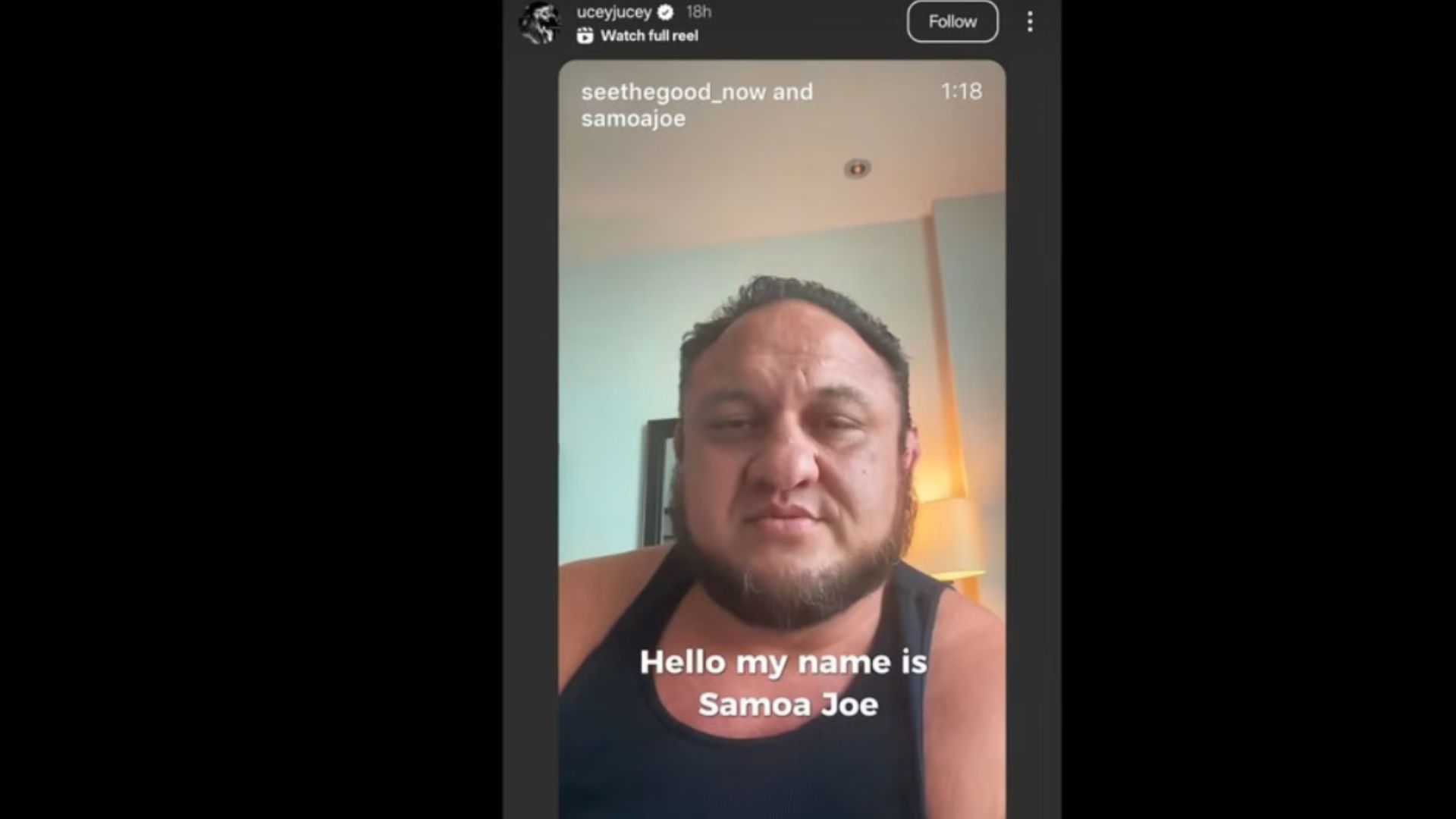 Jey Uso&#039;s IG story featuring the former AEW World Champion&#039;s reel [Source : Instagram]