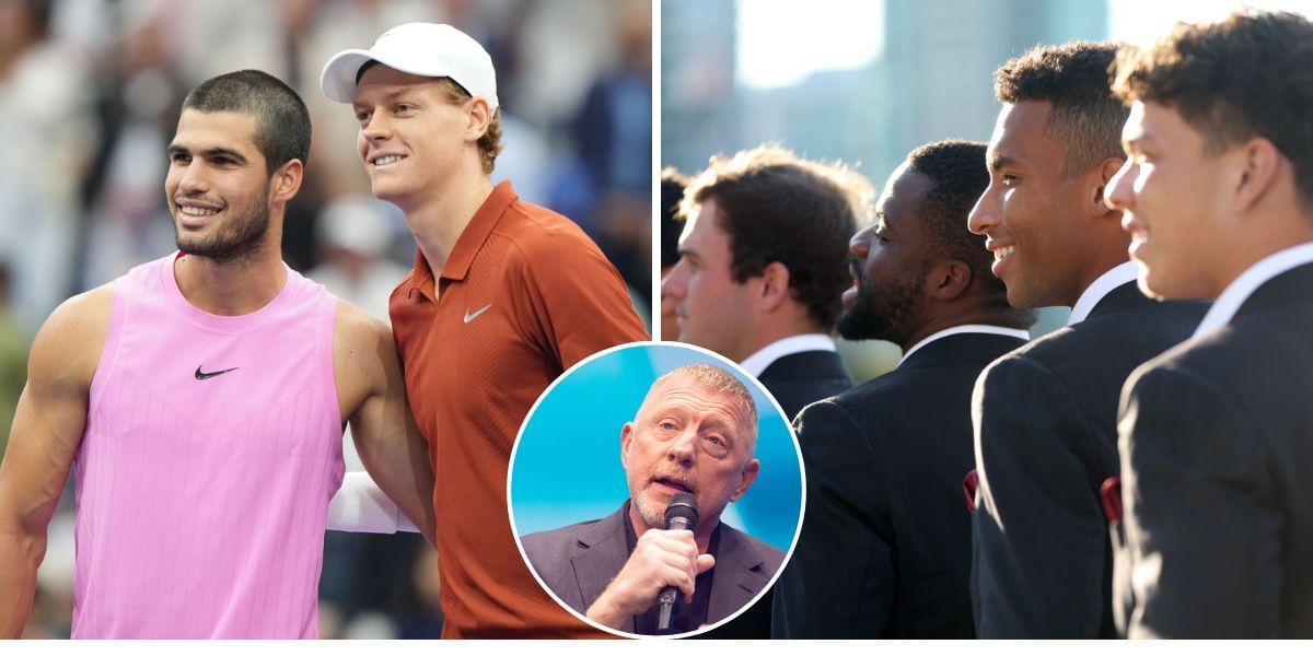 Boris Becker, Carlos Alcaraz and Jannik Sinner - Image Source: Getty 