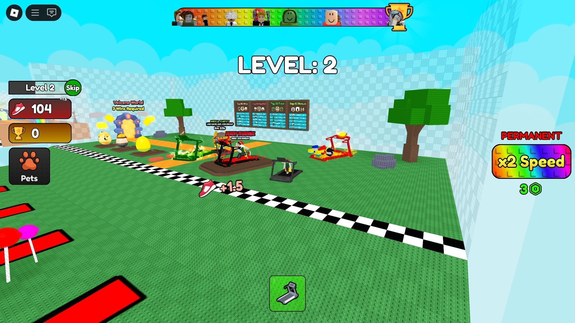 Training the Speed stat (Image via Roblox)