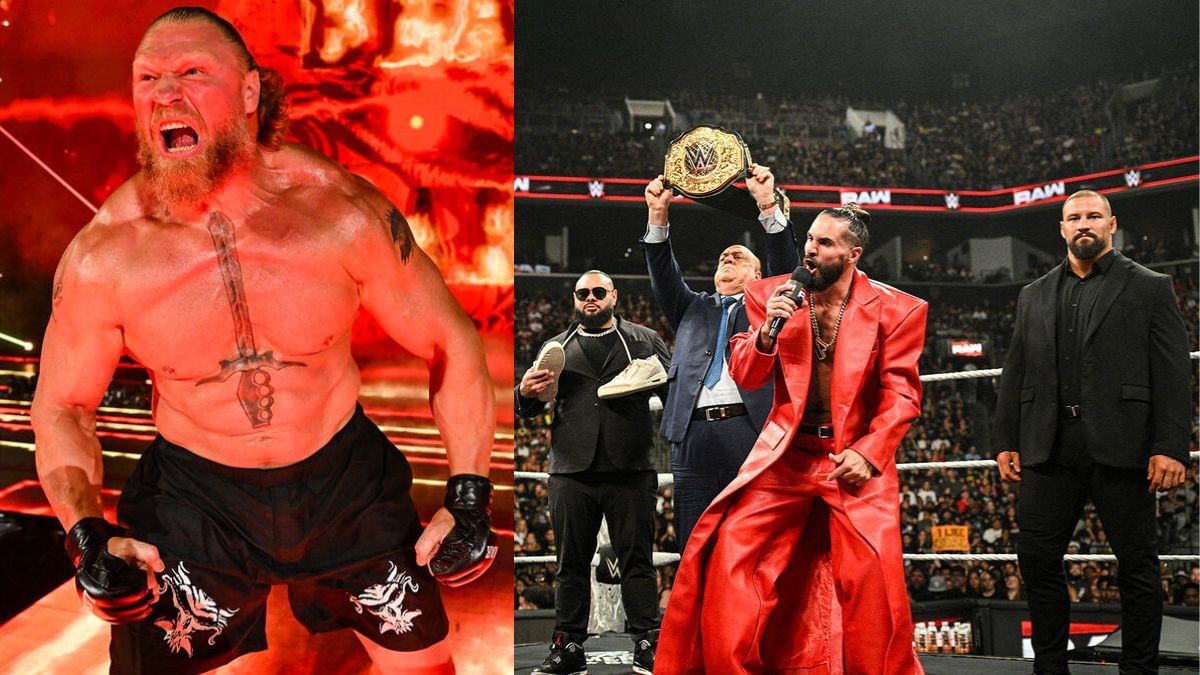 Brock Lesnar (left), The Vision (right) [Images via WWE.com]