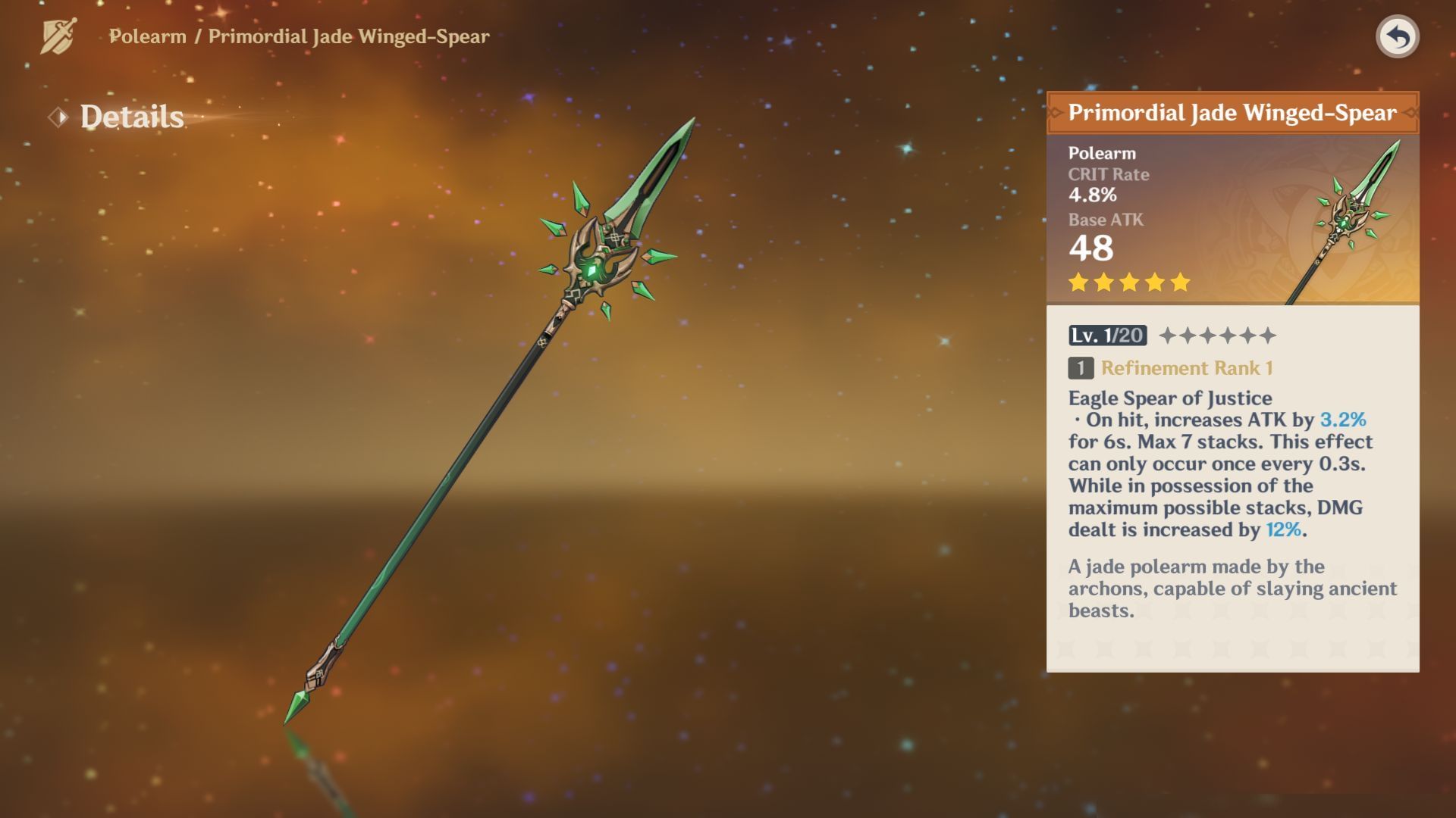 Primordial Jade Winged-Spear (Image via HoYoverse)