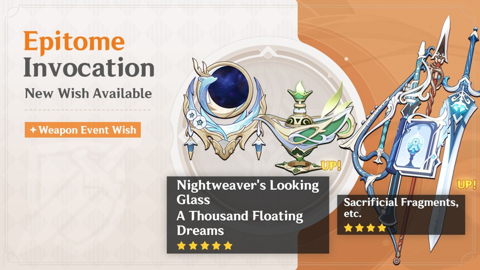 Phase 1 weapon banner for the Luna I version (Image via HoYoverse)