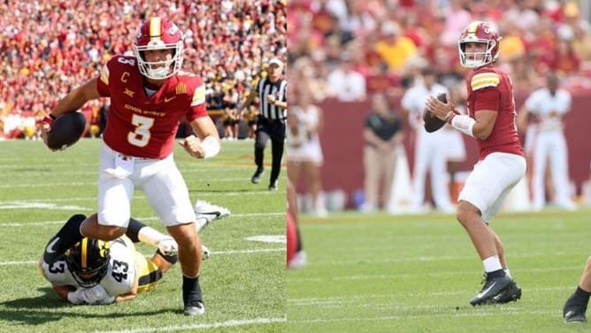 "This is the moment you live for": Iowa State QB Rocco Becht exhilarated after massive win over rival Iowa in Week 2