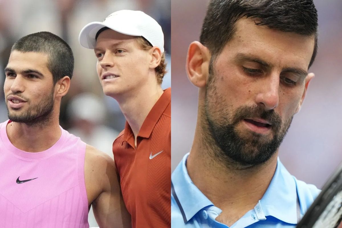 Carlos Alcaraz, Jannik Sinner, and Novak Djokovic - Source: Getty
