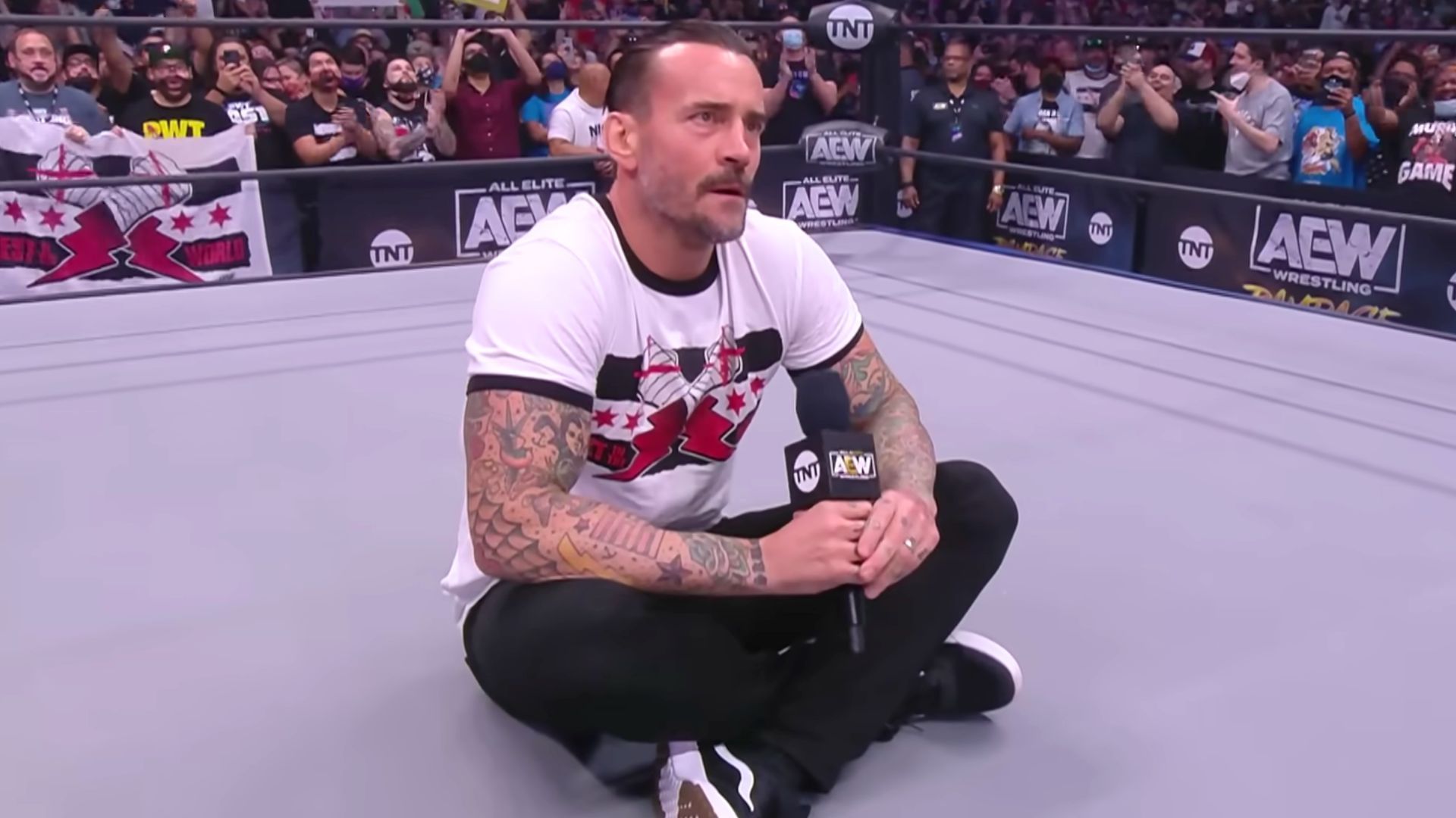 CM Punk is a former AEW World Champion. (Image via AEW YouTube) 