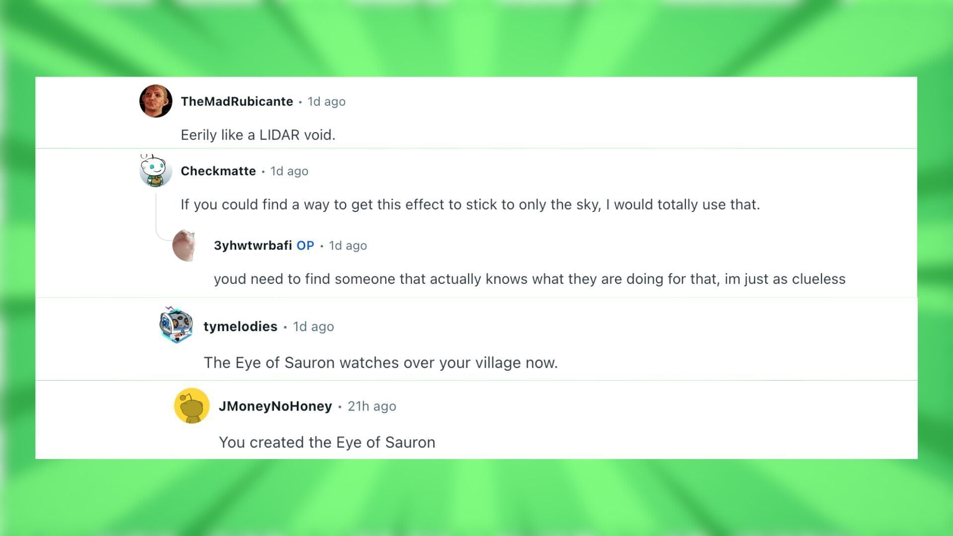Redditors talk about the nightmarish shader pack (Image via Reddit)