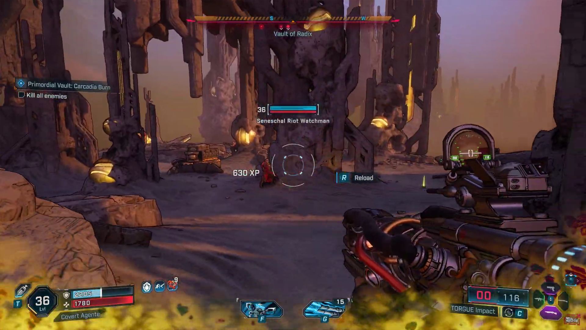 Before you get to fight Radix, you will need to clear three arenas packed with hostiles (Image via Gearbox Software)