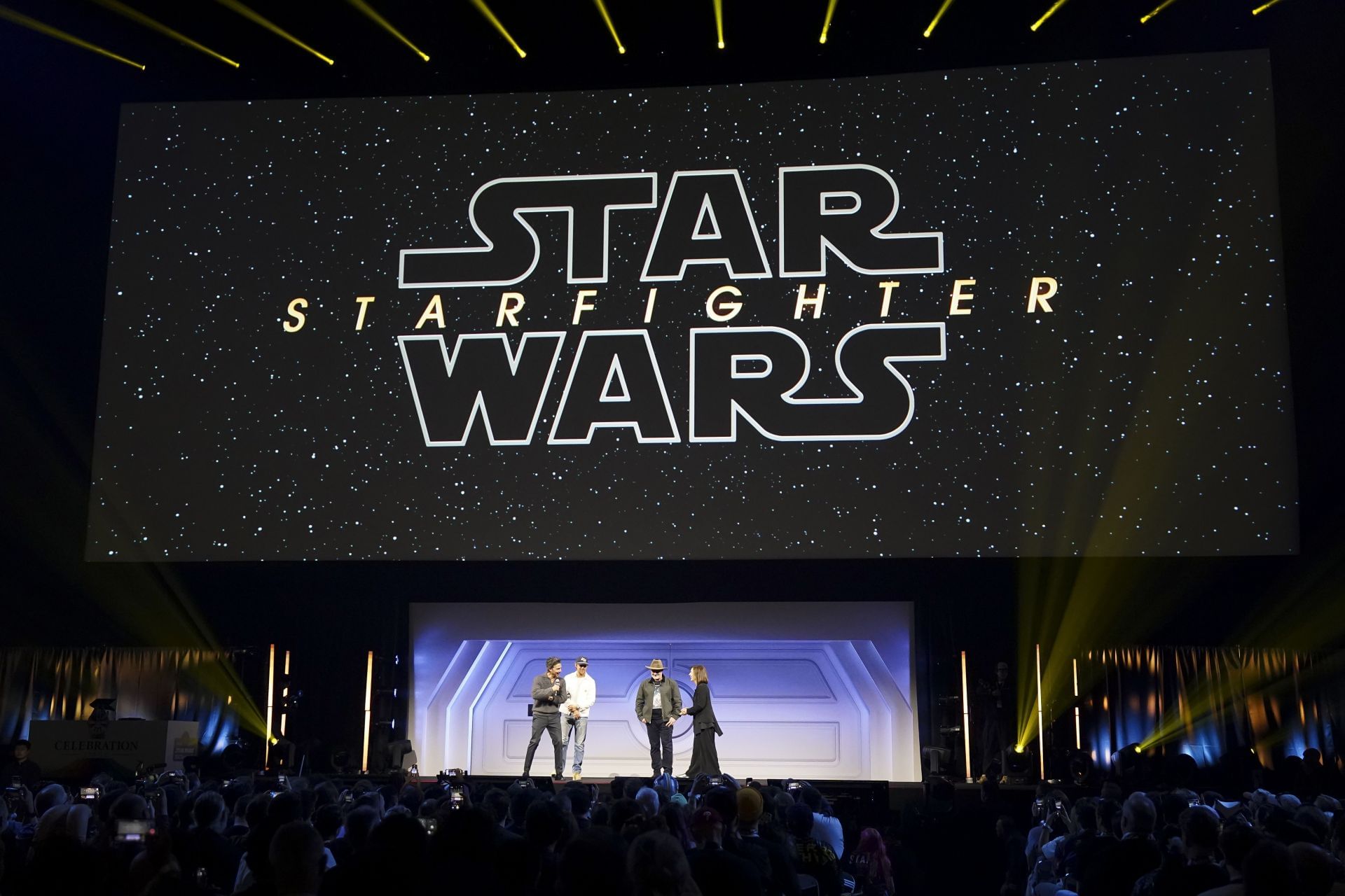 Shawn Levy, Ryan Gosling, Dave Filoni and Kathleen Kennedy are seen on The Mandalorian &amp; Grogu at Celebration Stage during Star Wars Celebration Japan Day 1 on April 18, 2025 in Chiba, Japan. (Photo by Christopher Jue/Getty Images for Disney)