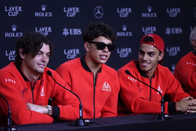 Ben Shelton makes special appearance to cheer on Taylor Fritz, Frances Tiafoe & Team USA during Davis Cup tie vs Czechia