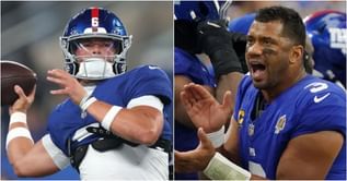Nick Wright floats Joe Schoen and Brian Daboll's ulterior motives to start Jaxson Dart over Russell Wilson vs. Chargers