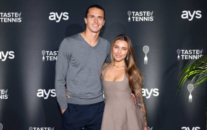 Alexander Zverev's girlfriend Sophia turns up the glamor in an all-white crop top outfit at the beach ahead of new reality show shoot