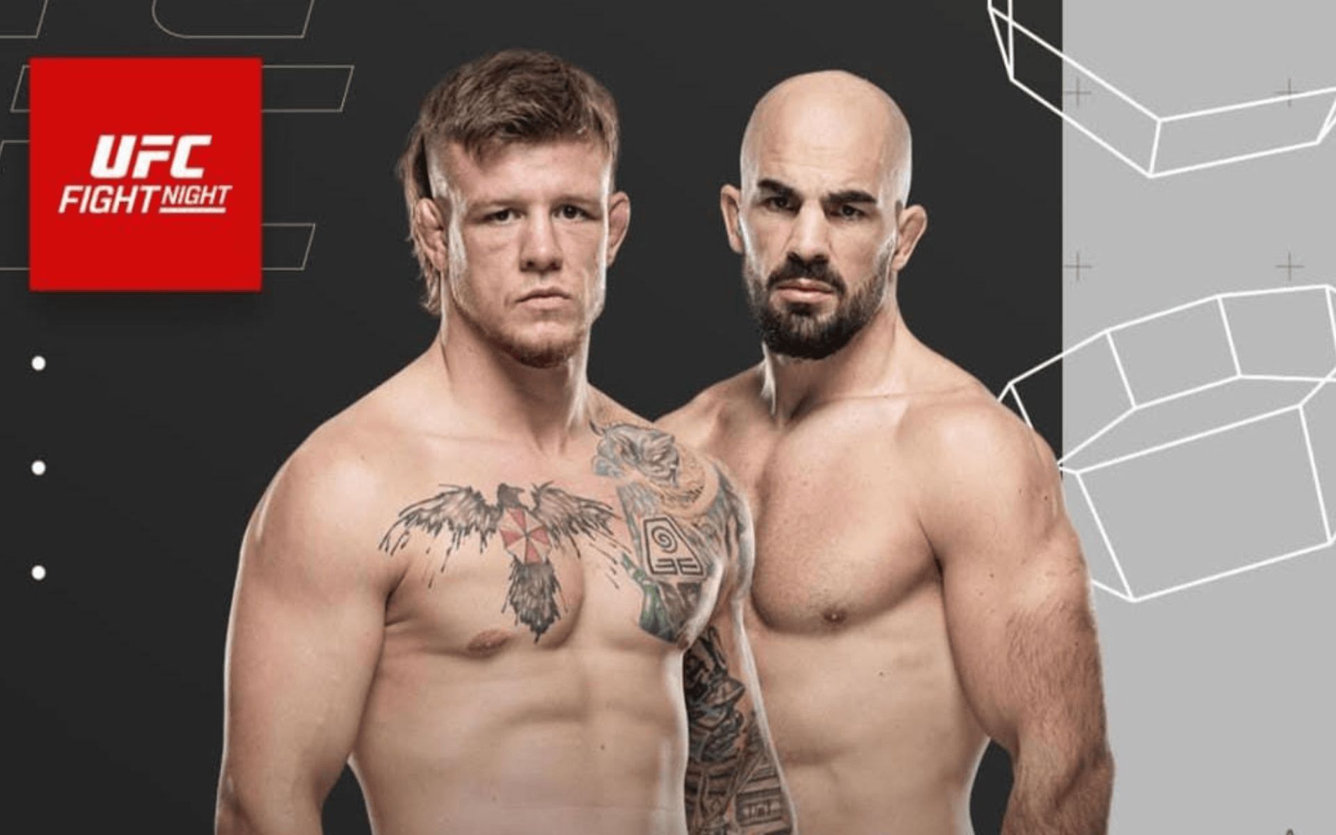 Jimmy Crute (left) faces Ivan Erslan (right) in the co-main event of UFC Perth. [Image courtesy: @jimmycruteufc on Instagram]