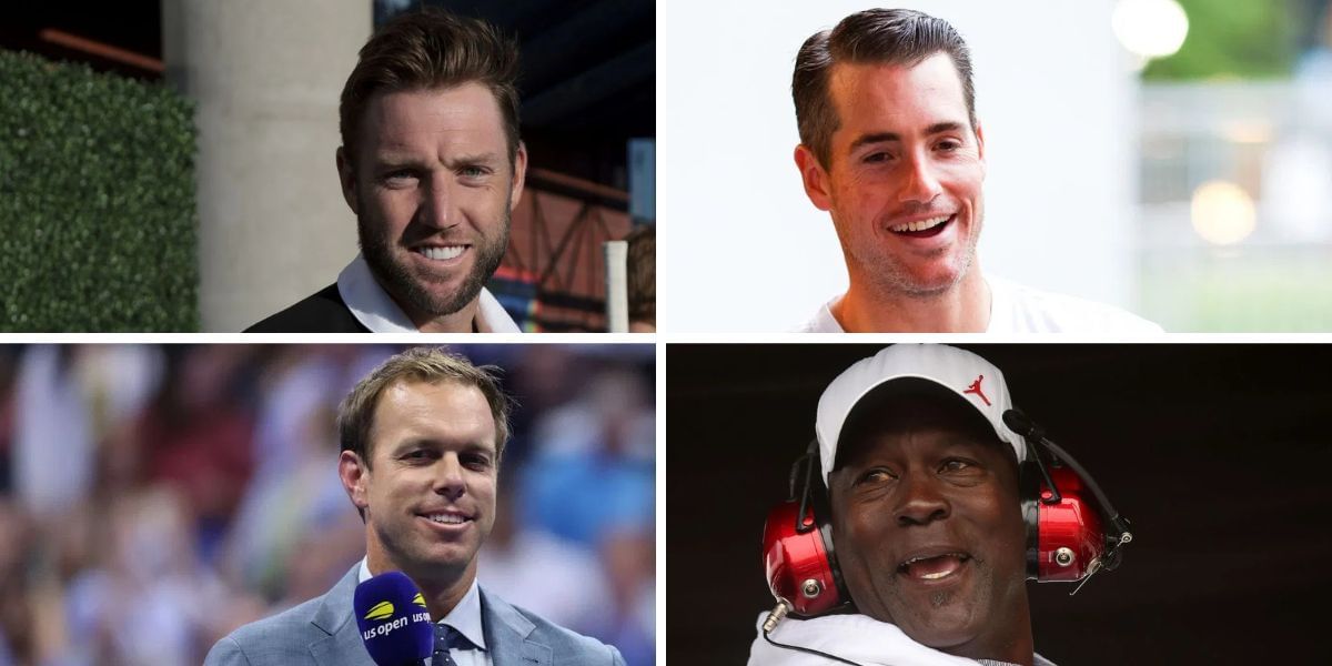 Jack Sock (top left), John Isner (top right), Sam Querrey (bottom left), Michael Jordan (bottom right), Sources: Getty