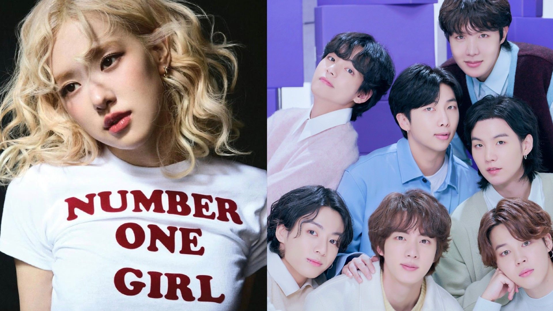 Ros&eacute; and BTS (Image via Instagram/@roses_are_rosie and Weverse/BTS)