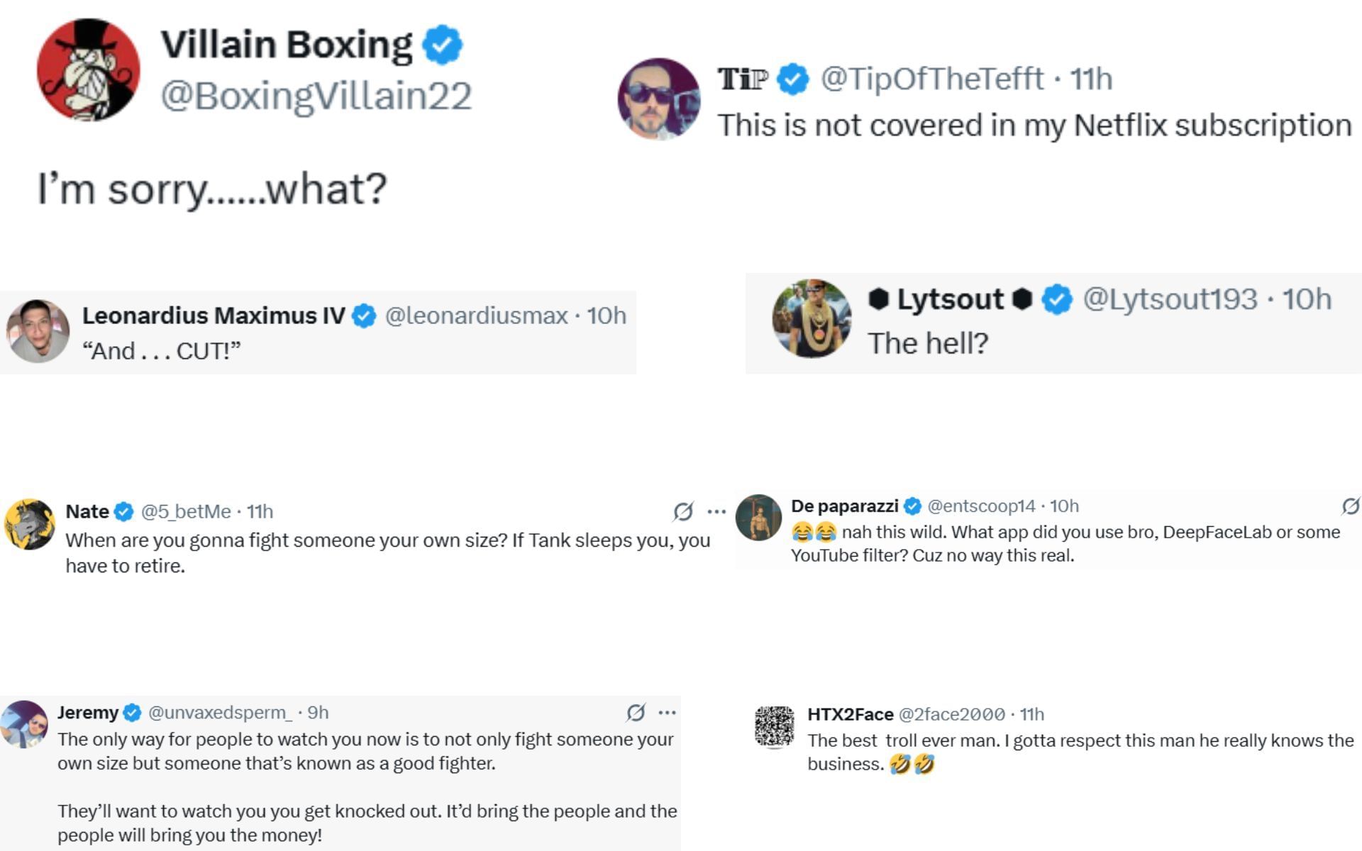 Fan reactions [Screenshots courtesy: @jakepaul on X]