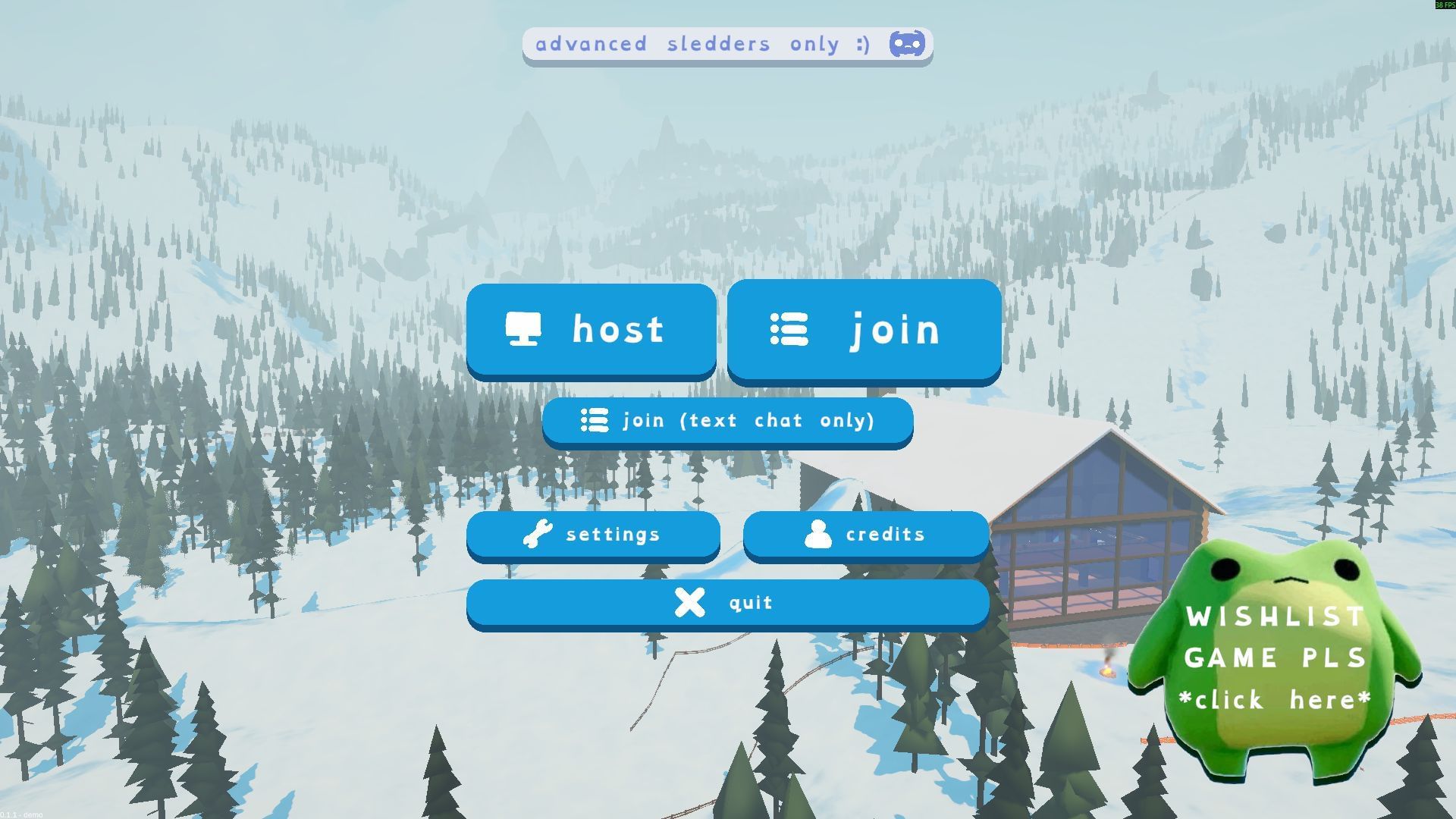 Sledding Demo main menu (Image via Sportskeeda Gaming || The Sledding Corporation)