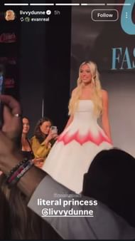 Olivia Dunne Rocks with white ball dress inspired by the princess in the last appearance on the court 3 Through @Livvydunne on Instagram