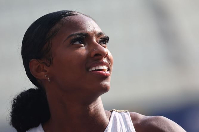Masai Russell weighs in as she gears up for first World Championship after dominance at USATF Nationals