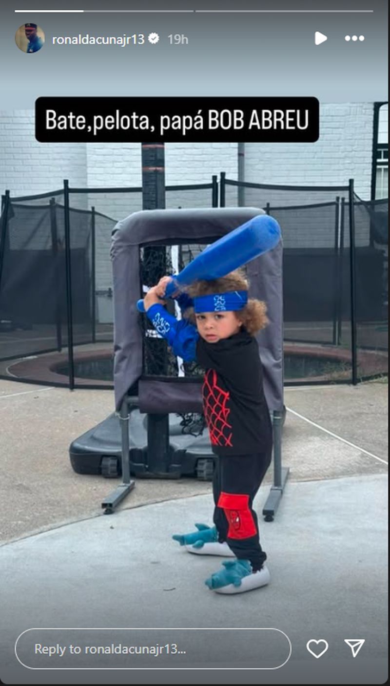 Ronald Acu&ntilde;a Jr. posted an adorable snapshot of his kid, Jamal. (Via Instagram)