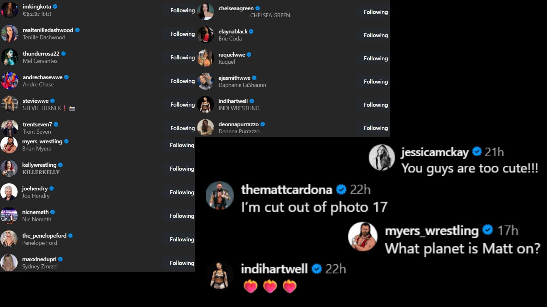Screenshots of stars&#039; likes and comments. [Image credit: Steph De Lander&#039;s Instagram]