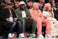 (Middle) 50 Cent and Fat Joe at Detroit Pistons v New York Knicks - Game Two (Image Source: Getty)