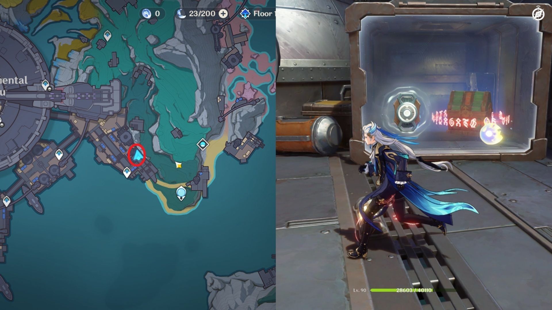Remove the barrier to get the chest (Image via HoYoverse)