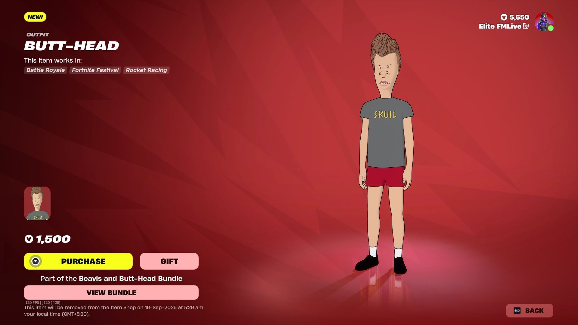 The Beavis and Butt-Head skins in Fortnite will remain listed until September 16, 2025 (Image via Sportskeeda Gaming || Epic Games)