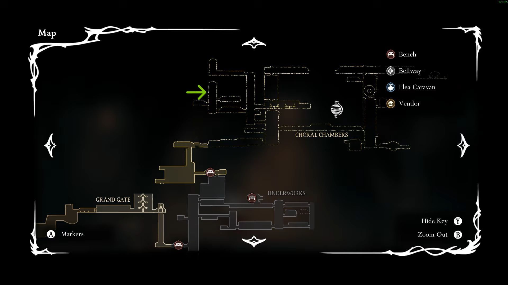 Location for the first piece of Cogheart in Hollow Knight Silksong (Image via Team Cherry || YouTube@/LoganZ)