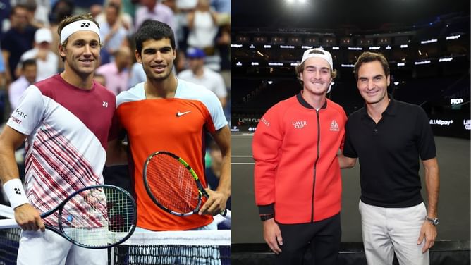 WATCH: Carlos Alcaraz warmly greets Casper Ruud, Joao Fonseca meets 'idol' Roger Federer as ATP stars arrive in San Francisco for Laver Cup