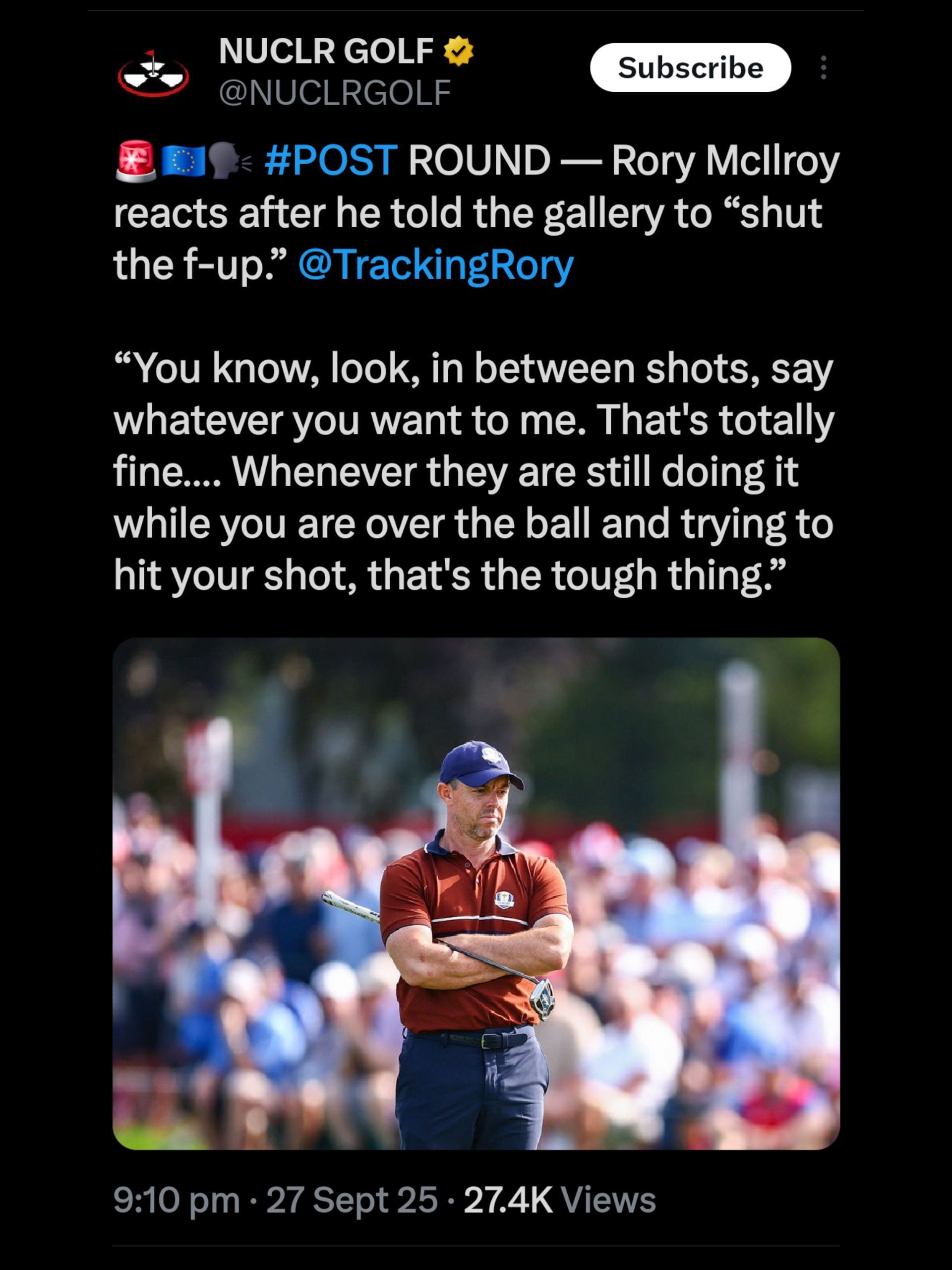 Screenshot from NUCLR Golf&#039;s X post / X: @NUCLRGOLF