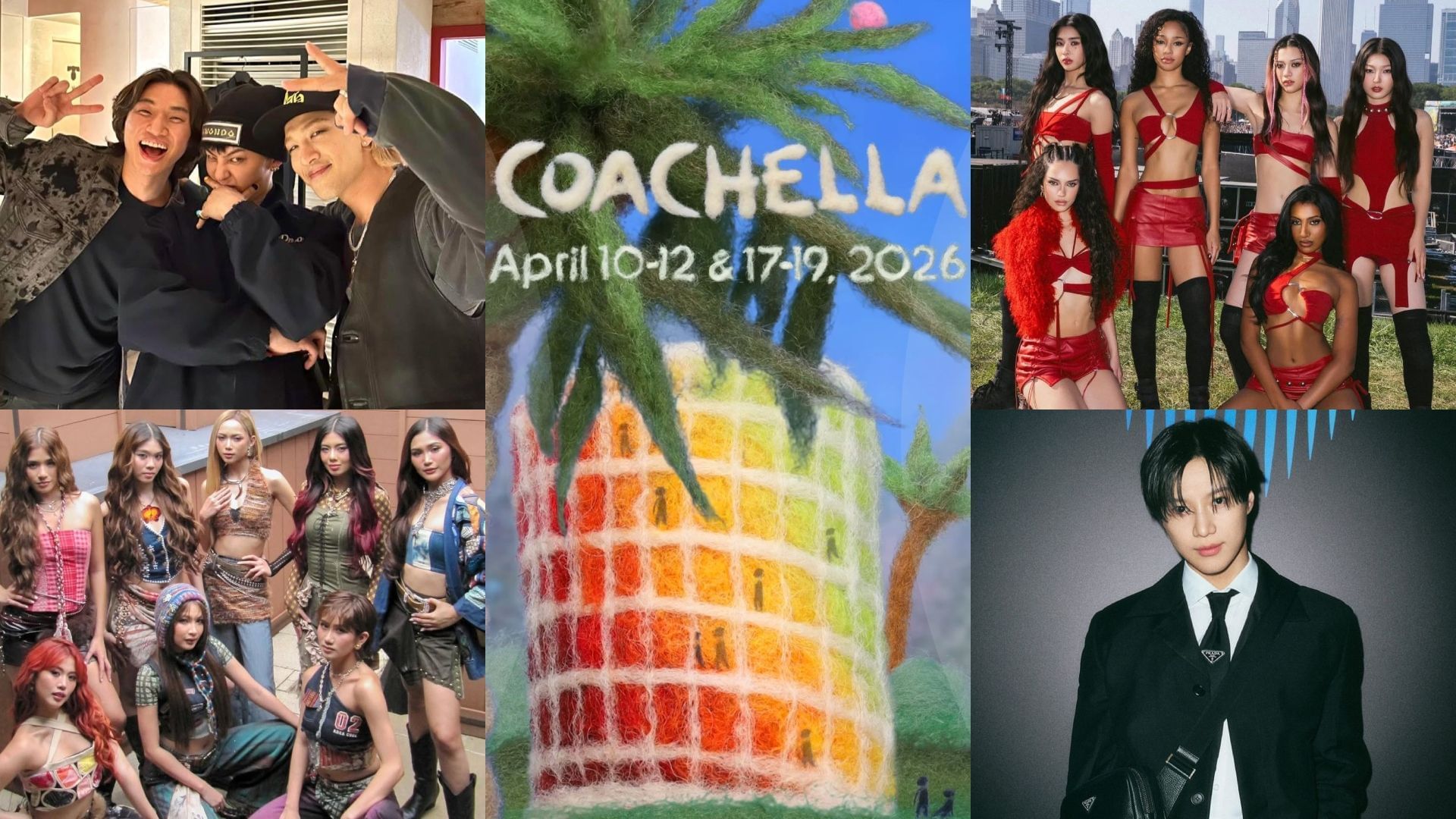 KATSEYE, BIGBANG, SHINee&rsquo;s Taemin, &amp; BINI perform in Coachella 2026 (Image via Instagram/@katseyeworld, @xxxibgdrgn, @xoalsox, @bini_ph, @coachella)