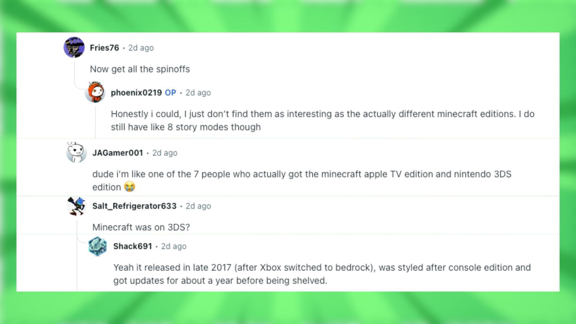 Redditors talk about the various game edition collections (Image via Reddit)
