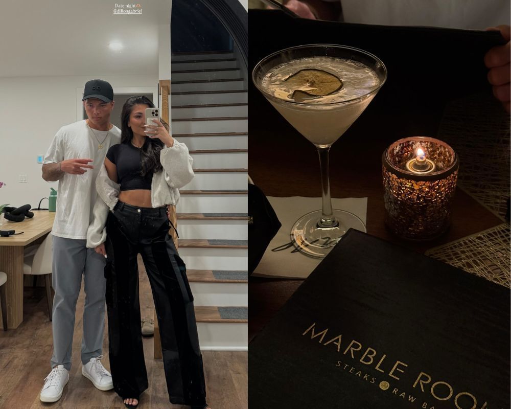 Browns QB Dillon Gabriel and Fianc&eacute;e Zo Caswell step out for romantic night out [IG/@zo.caswell]