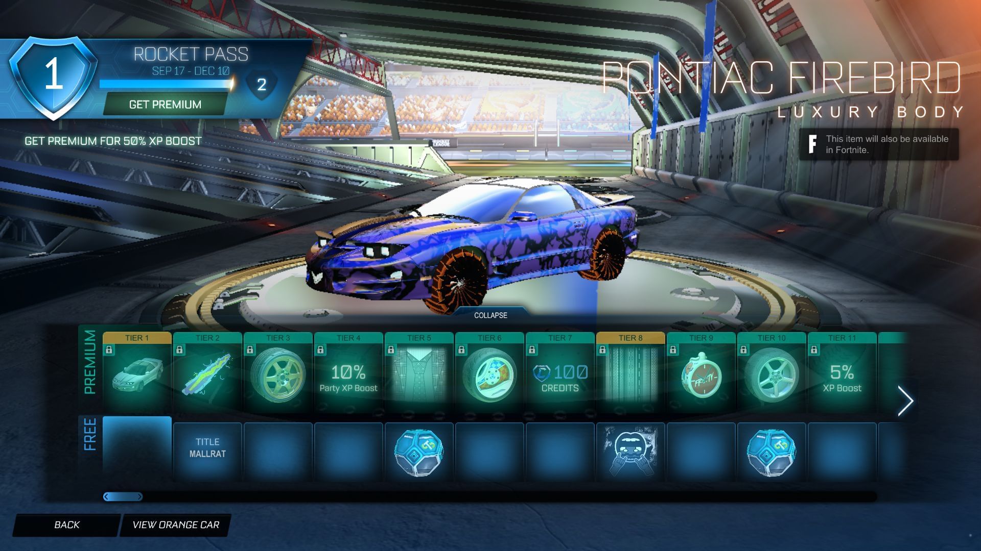 Pontiac Firebird (Image via Sportskeeda Gaming // Psyonix)