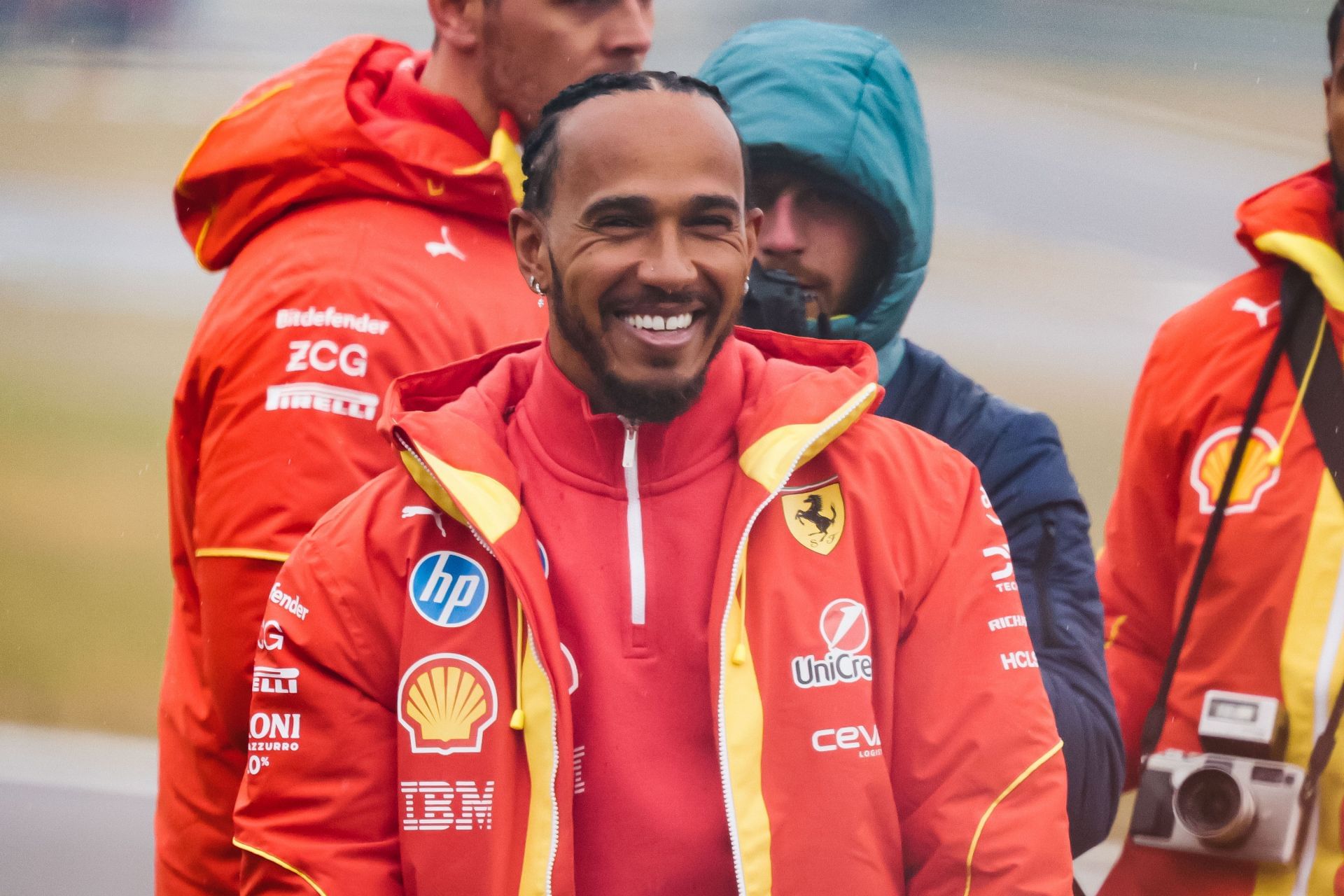 Lewis Hamilton at his first Ferrari Test in Maranello - Source: Getty