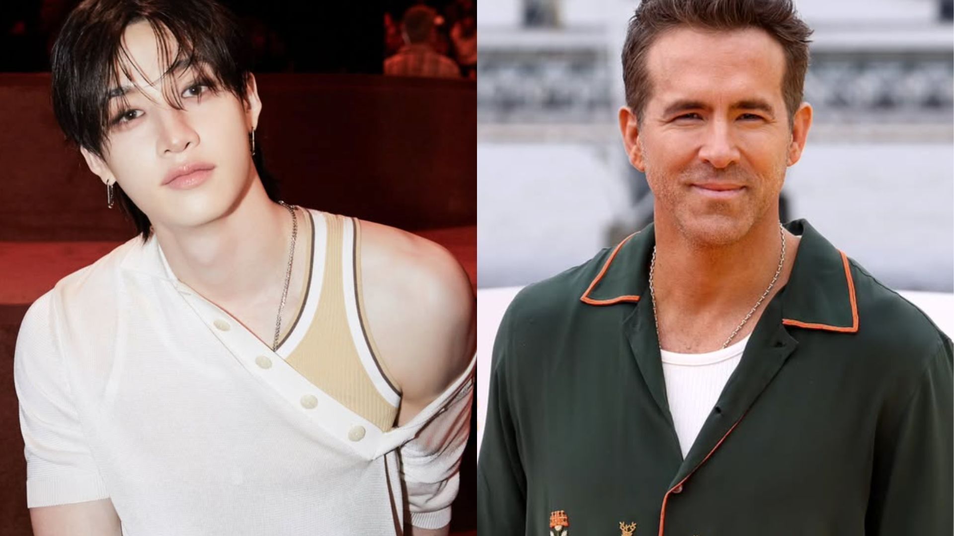 Stray Kids Bang Chan and Ryan Reynolds (Image via Instagram/@vancityreynolds, @gnabnahc)