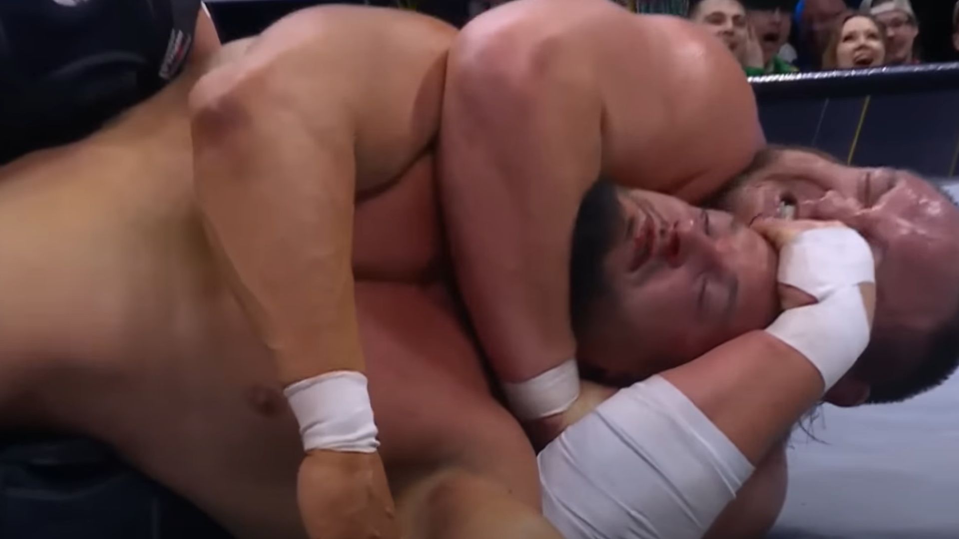 Samoa Joe chokes out Wardlow on Dynamite: Big Business [Image Credits: All Elite Wrestling on YouTube]