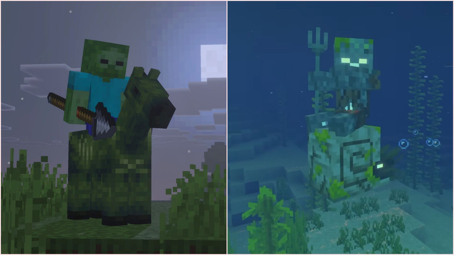The new mob additions in Minecraft Mounts of Mayhem will make survival difficult, especially for new players (Image via Mojang Studios)
