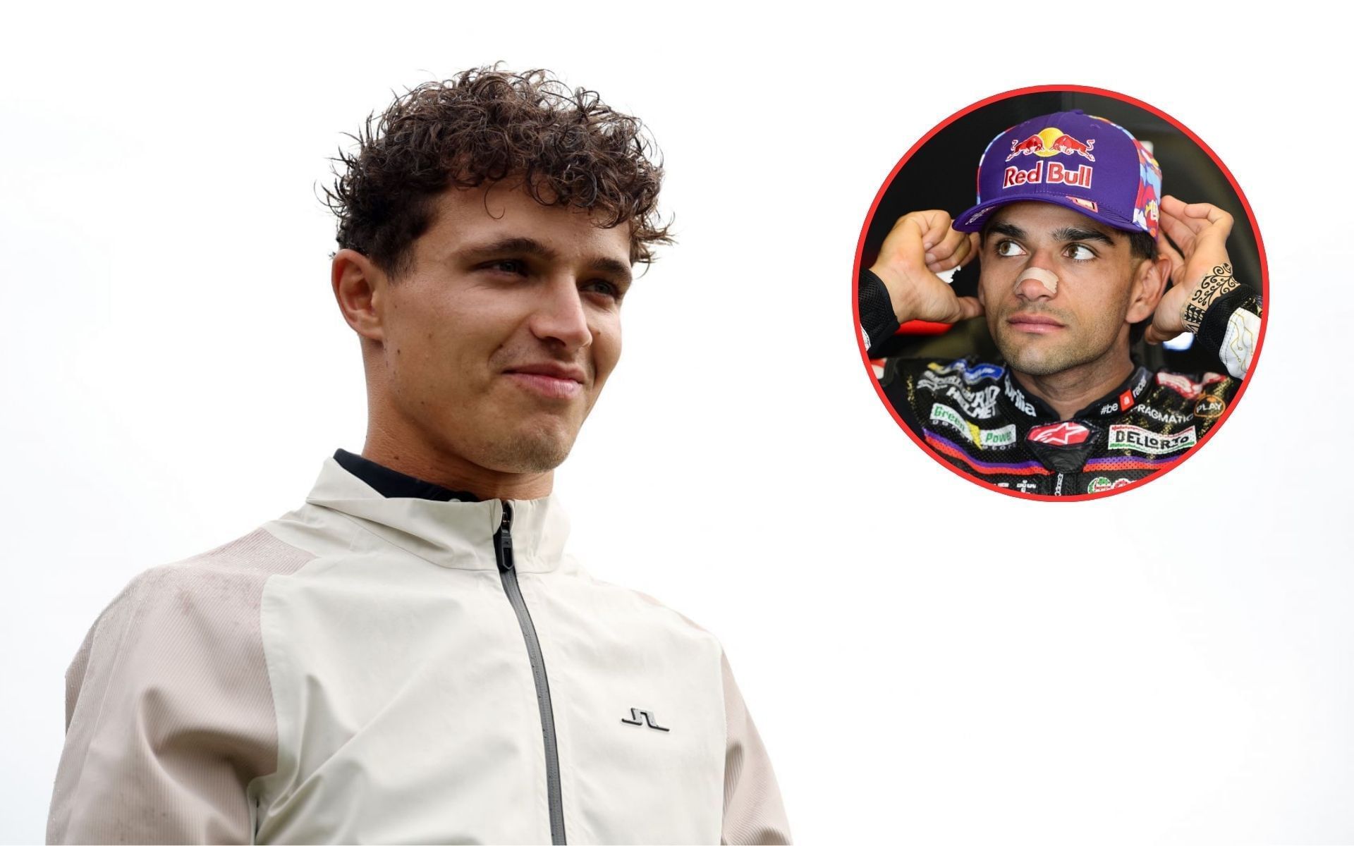 Lando Norris and reigning MotoGP champion Jorge Martin