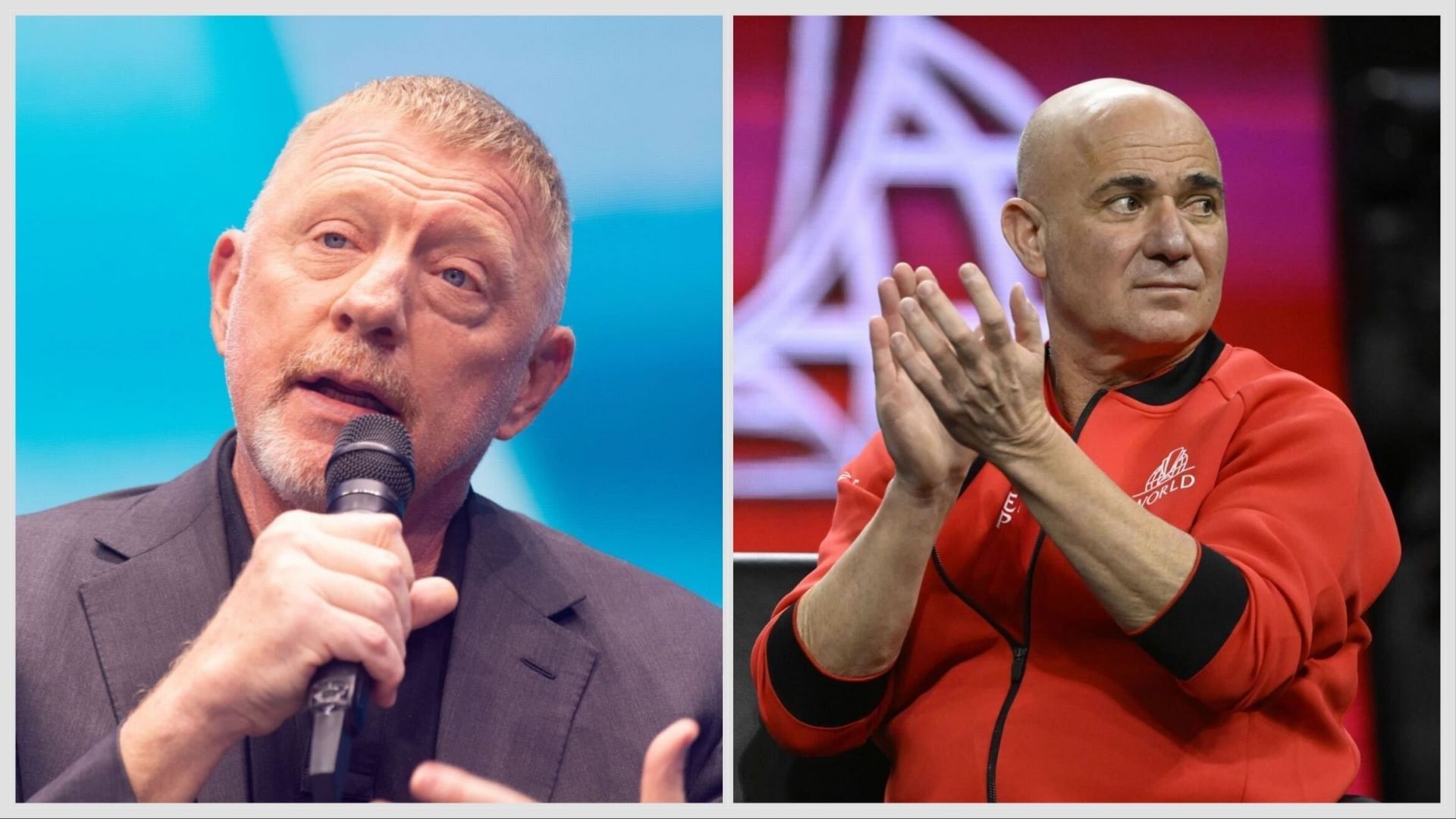 Boris Becker (L) Andre Agassi (R) | Getty