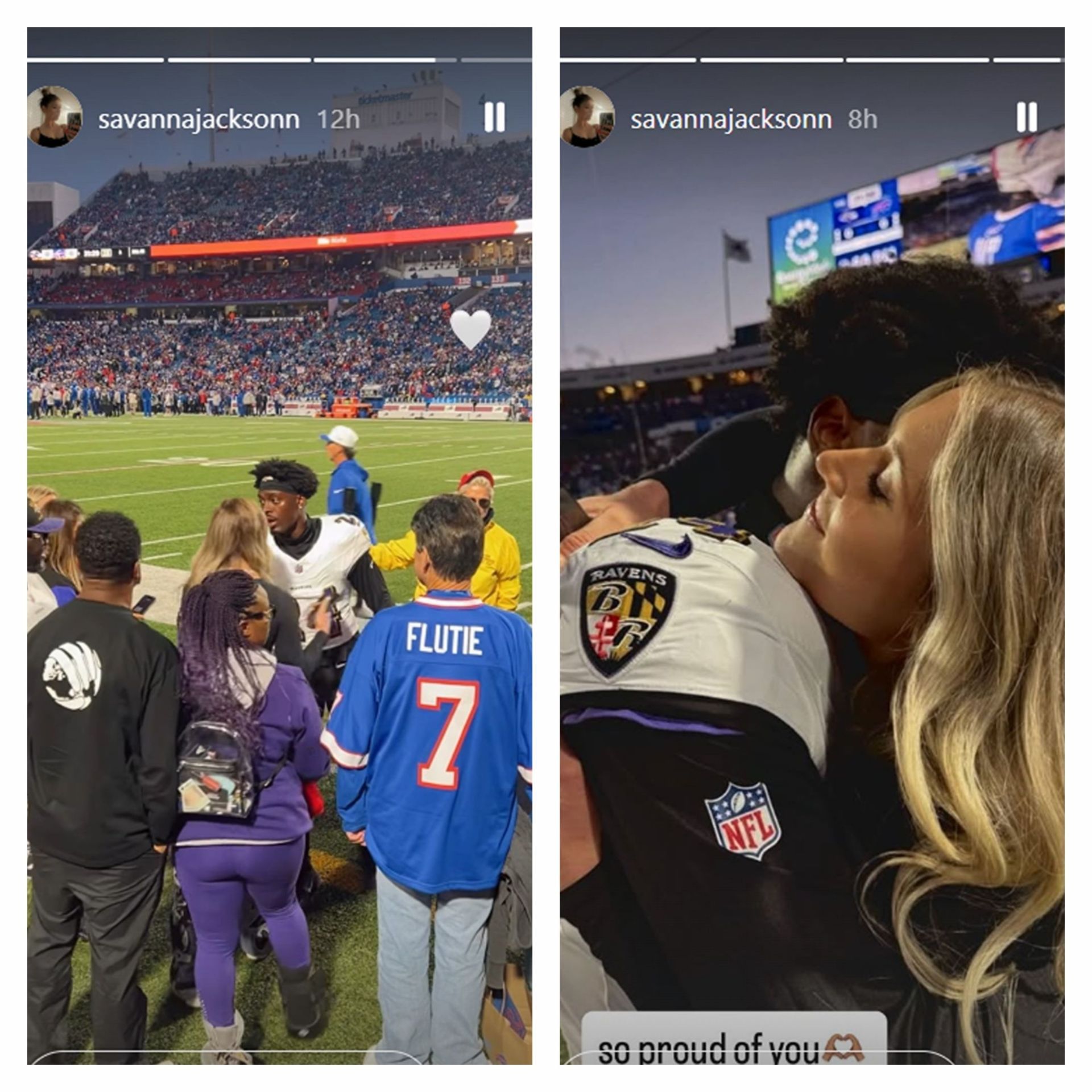 Malaki Starks&#039; gf Savanna drops a 4-word message as she locks lips with Ravens rookie before NFL debut (Credits: @savannajacksonn Instagram)